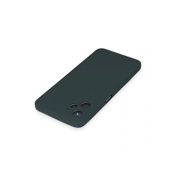 Realme C35 Kılıf Nano içi Kadife Silikon - Koyu Yeşil