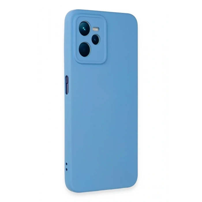 Realme C35 Kılıf Nano içi Kadife Silikon - Mavi