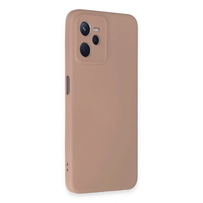 Realme C35 Kılıf Nano içi Kadife Silikon - Pudra