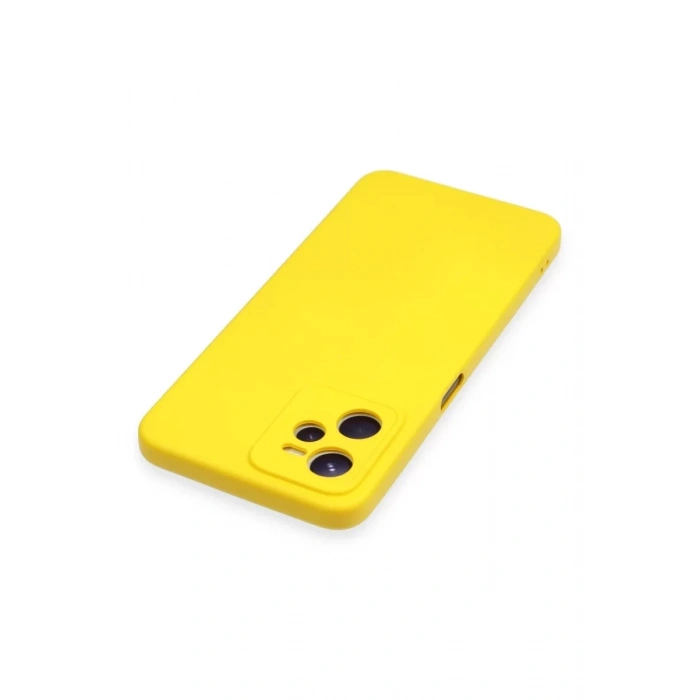 Realme C35 Kılıf Nano içi Kadife Silikon - Sarı