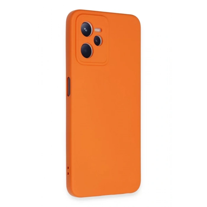 Realme C35 Kılıf Nano içi Kadife Silikon - Turuncu
