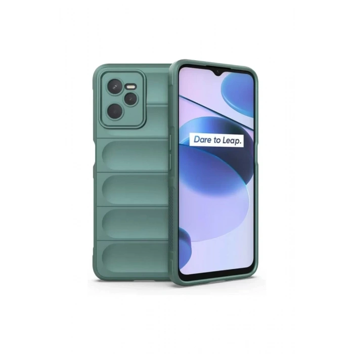 Realme C35 Kılıf Optimum Silikon - Koyu Yeşil