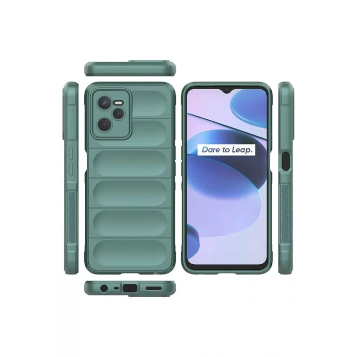 Realme C35 Kılıf Optimum Silikon - Koyu Yeşil