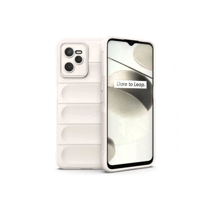 Realme C35 Kılıf Optimum Silikon - Krem