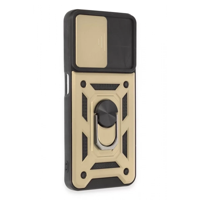 Realme C35 Kılıf Pars Lens Yüzüklü Silikon - Gold