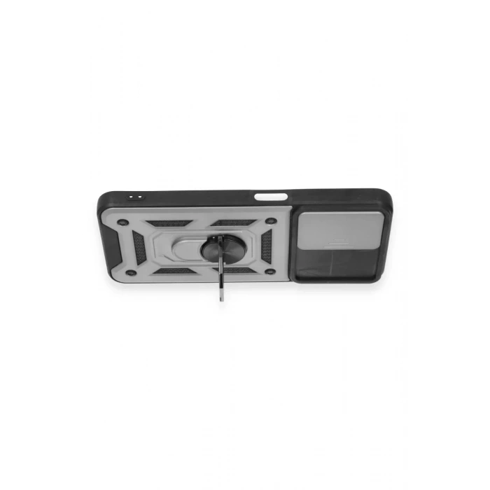 Realme C35 Kılıf Pars Lens Yüzüklü Silikon - Gümüş