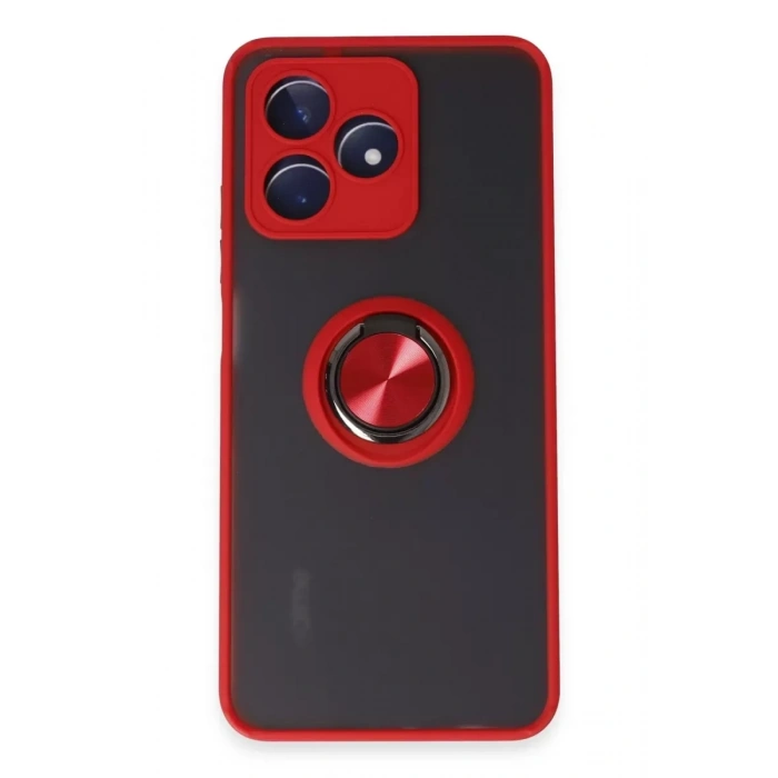 Realme C53 Kılıf Montreal Yüzüklü Silikon Kapak - Kırmızı