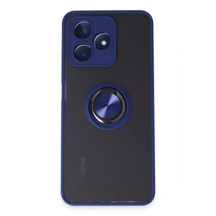 Realme C53 Kılıf Montreal Yüzüklü Silikon Kapak - Lacivert