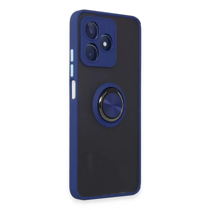 Realme C53 Kılıf Montreal Yüzüklü Silikon Kapak - Lacivert