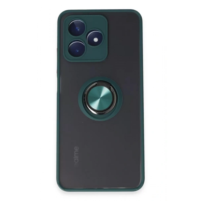 Realme C53 Kılıf Montreal Yüzüklü Silikon Kapak - Yeşil