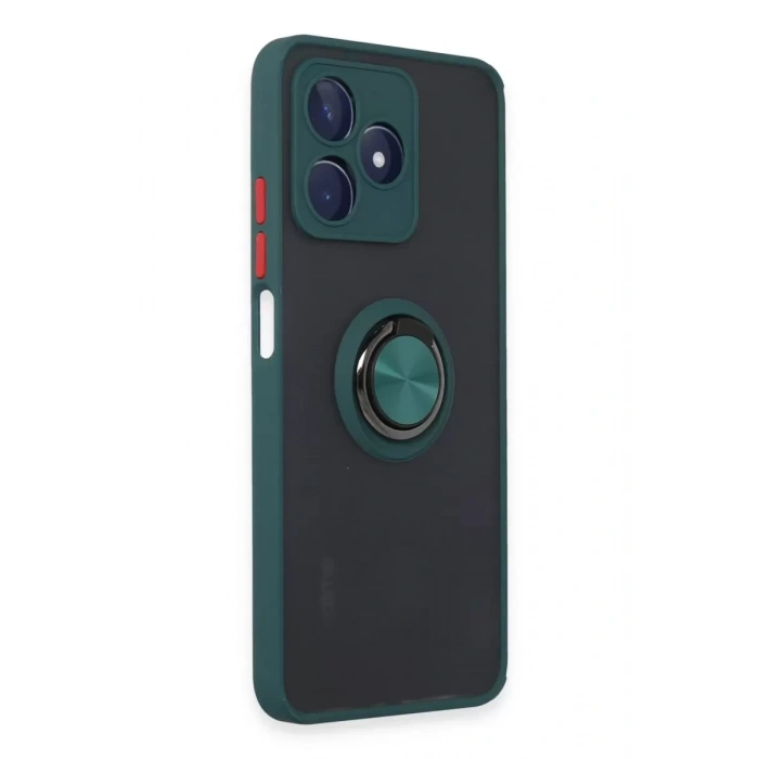 Realme C53 Kılıf Montreal Yüzüklü Silikon Kapak - Yeşil