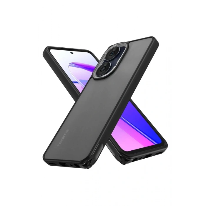 Realme C55 Kılıf Elegant Kapak - Siyah