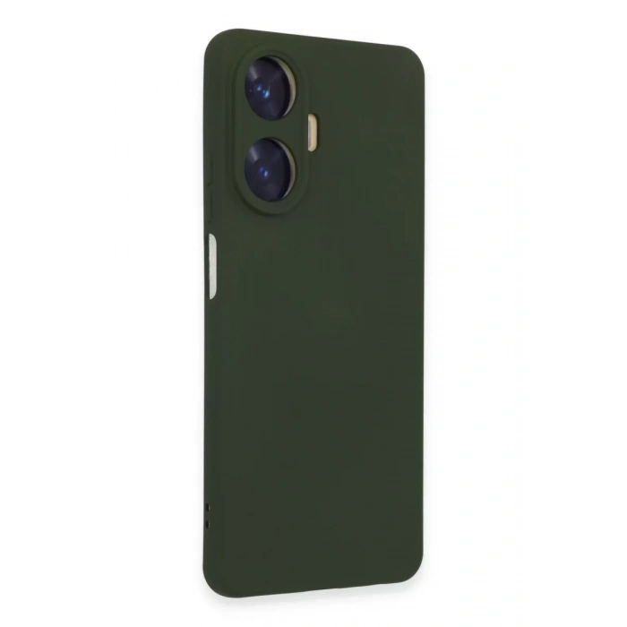 Realme C55 Kılıf Nano içi Kadife Silikon - Koyu Yeşil