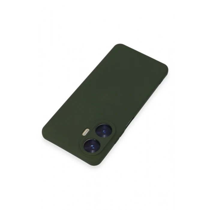 Realme C55 Kılıf Nano içi Kadife Silikon - Koyu Yeşil