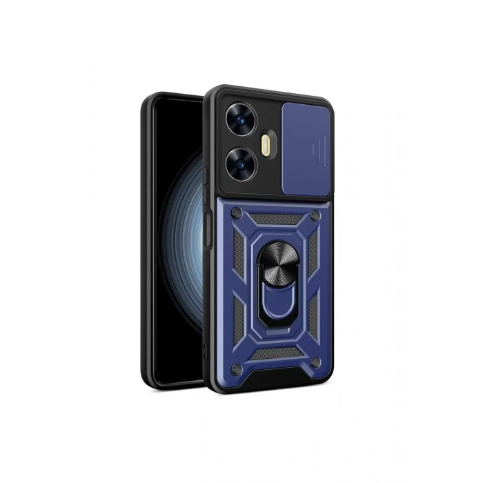 Realme C55 Kılıf Pars Lens Yüzüklü Silikon - Lacivert