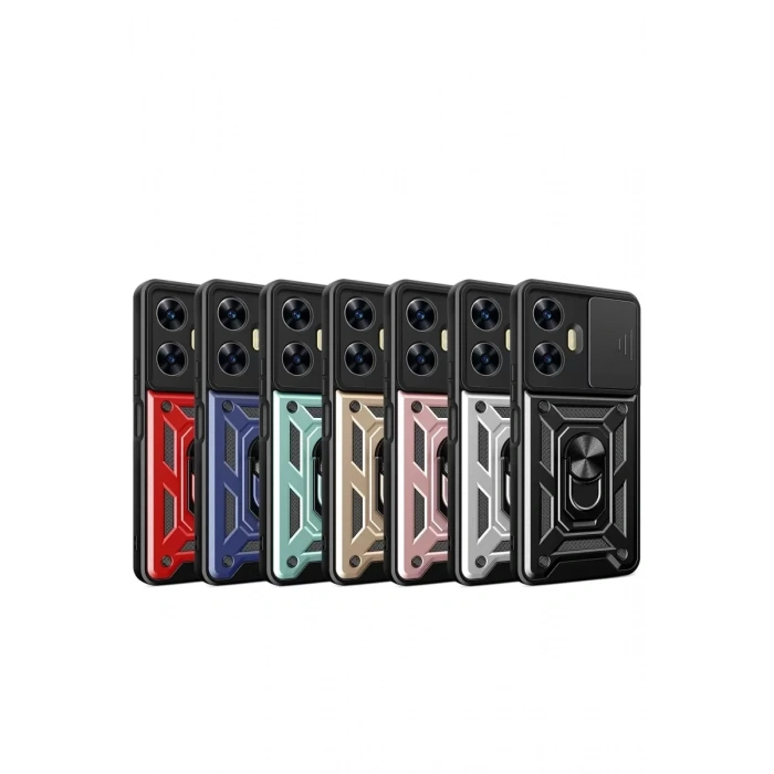 Realme C55 Kılıf Pars Lens Yüzüklü Silikon - Yeşil