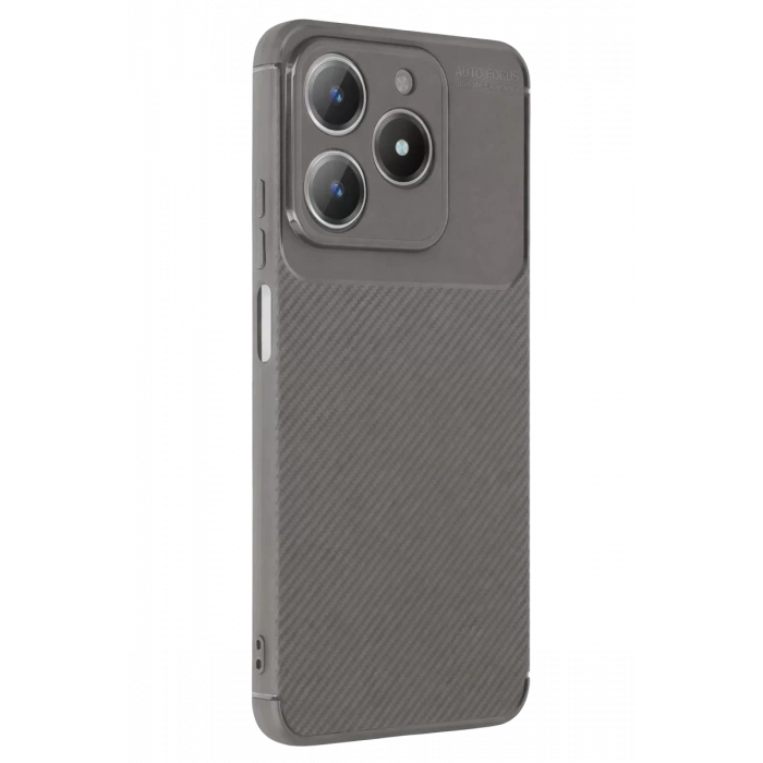 Realme C61 Kılıf Auto Focus Karbon Kapak - Gri