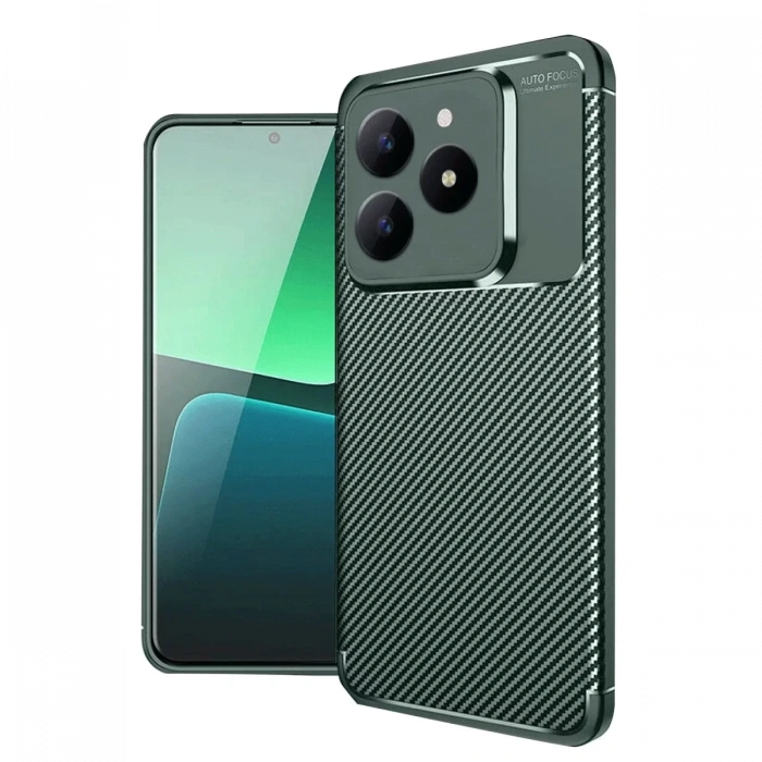 Realme C61 Kılıf Auto Focus Karbon Kapak - Koyu Yeşil