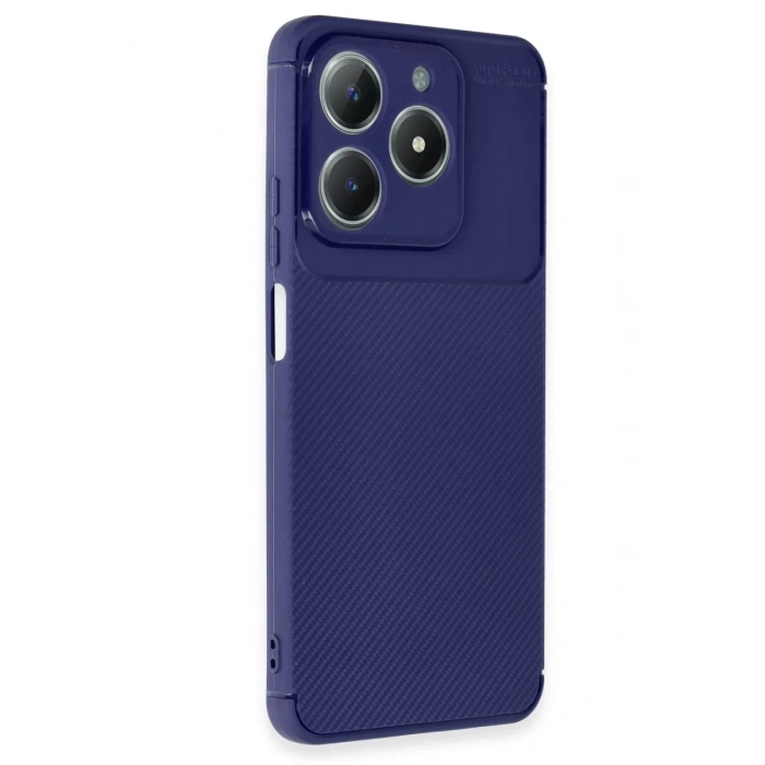 Realme C61 Kılıf Auto Focus Karbon Kapak - Lacivert