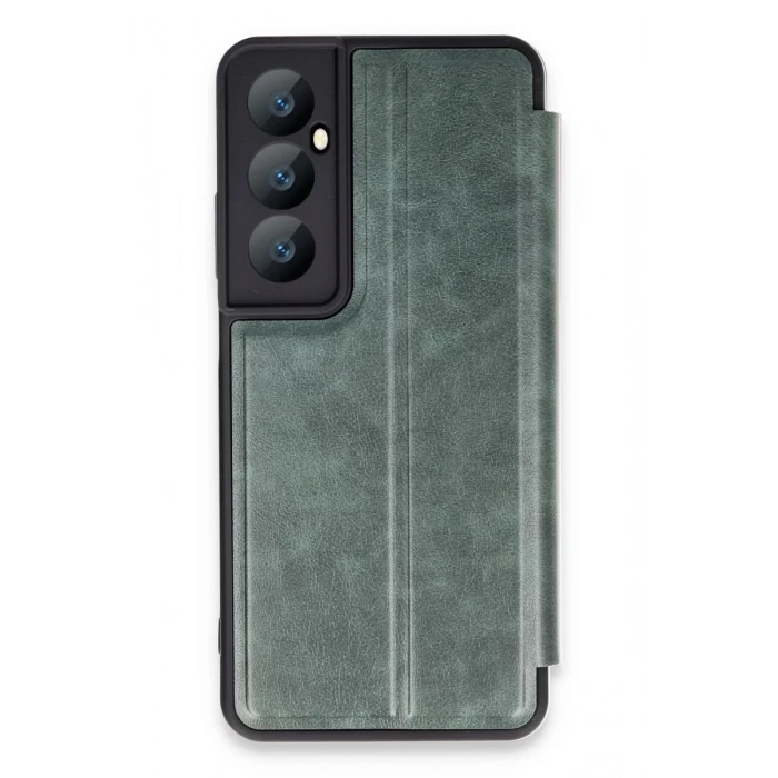 Realme C65 Kılıf Flip Cover - Koyu Yeşil