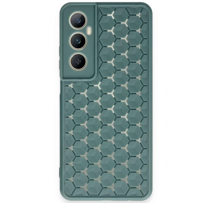 Realme C65 Kılıf Petek Silikon Kapak - Koyu Yeşil