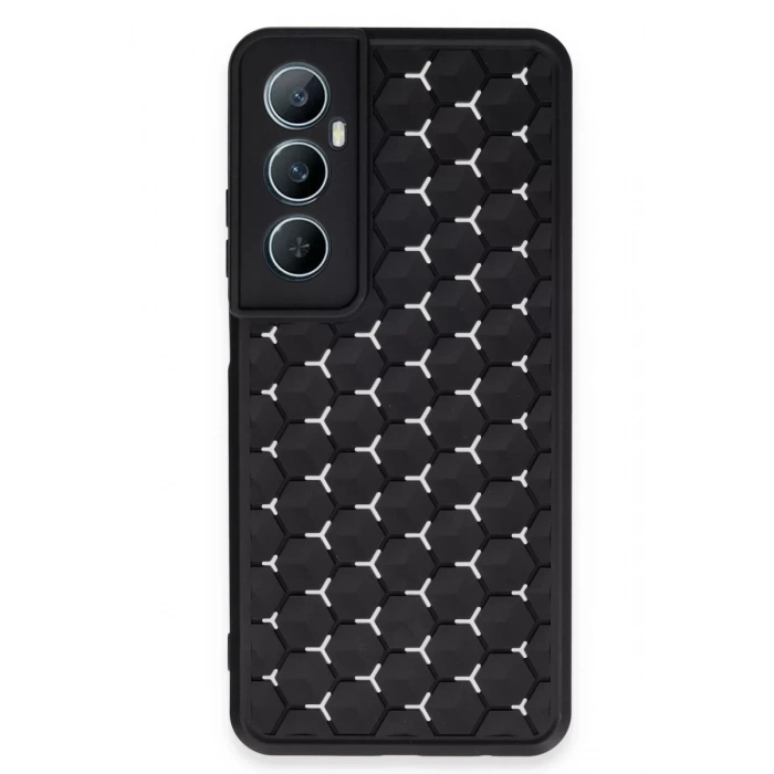 Realme C65 Kılıf Petek Silikon Kapak - Siyah