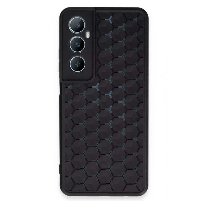 Realme C65 Kılıf Petek Silikon Kapak - Siyah
