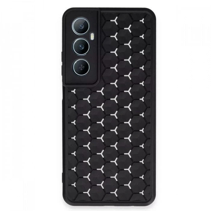 Realme C65 Kılıf Petek Silikon Kapak - Siyah