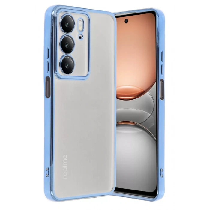 Realme C75 4G Kılıf Lensli Silikon - Açık Mavi