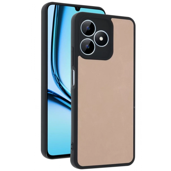 Realme Note 50 4G Kılıf Aras Deri Kapak - Pudra