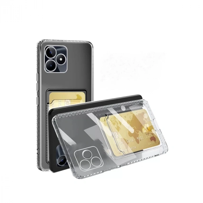 Realme Note 50 4G Kılıf Kart Şeffaf Silikon - Şeffaf
