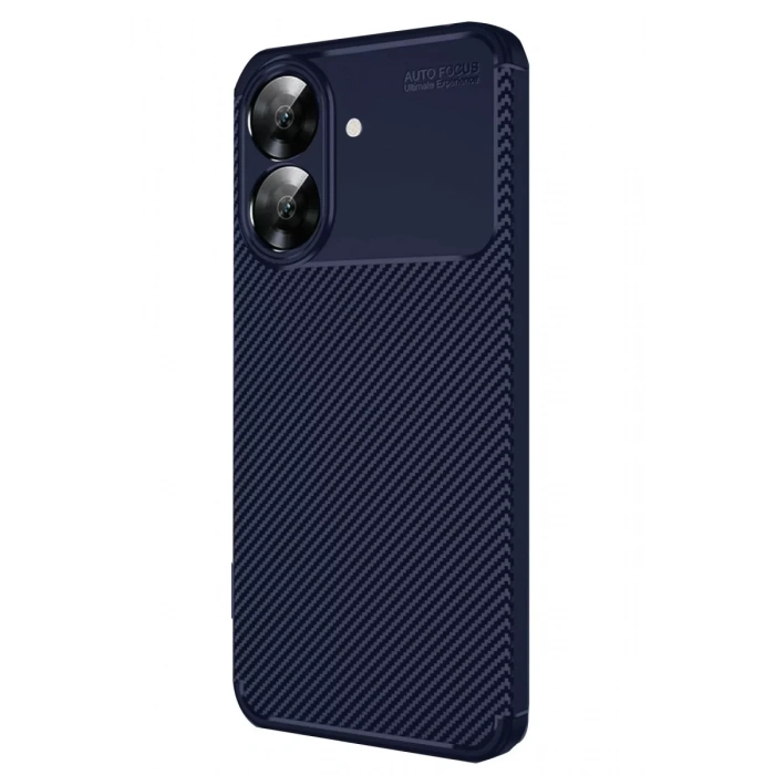 Realme Note 60 Kılıf Auto Focus Karbon Kapak - Lacivert