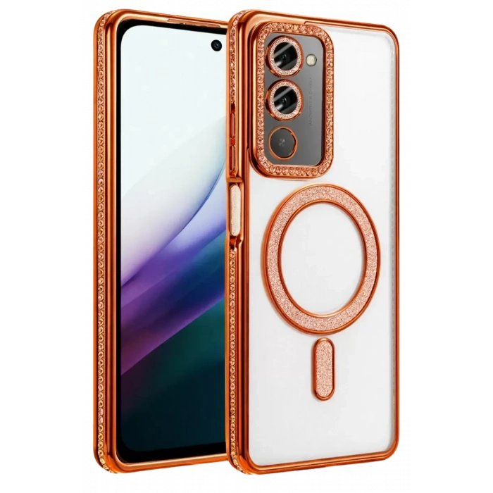 Redmi 15 4G Joke Simli Magneticsafe Kılıf - Turuncu