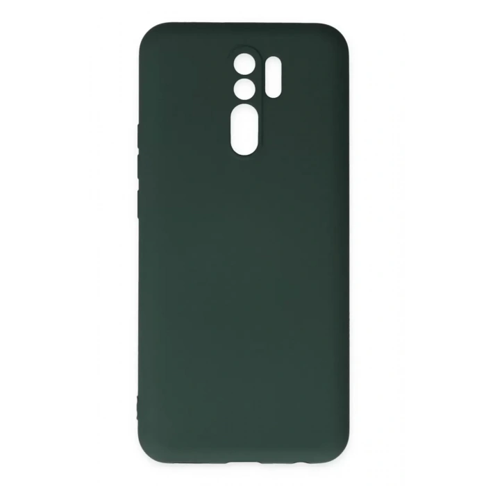 Redmi 9 Kılıf Nano içi Kadife Silikon - Koyu Yeşil