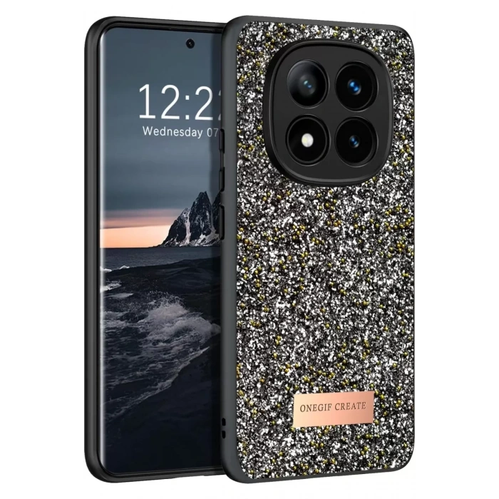 Redmi Note 14 Pro 4G Bright Simli Kapak - Gümüş