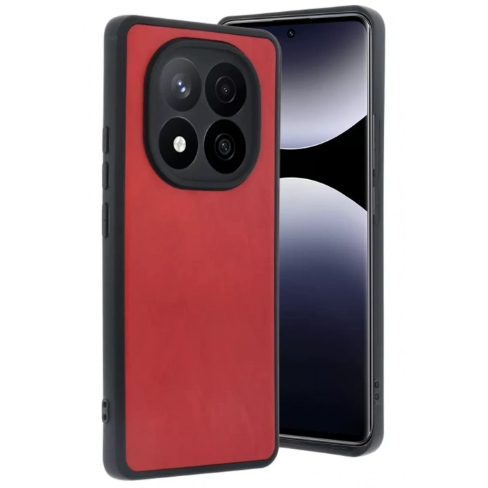 Redmi Note 14 Pro 4G Kılıf Aras Deri Kapak - Kırmızı