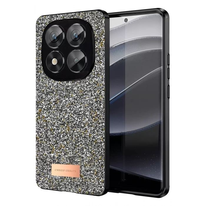 Redmi Note 14 Pro 5G Bright Simli Kapak - Gümüş