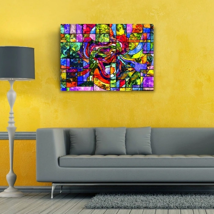 Renklerin Dansı Soyut Çalışma Kanvas Tablo 50 x 70