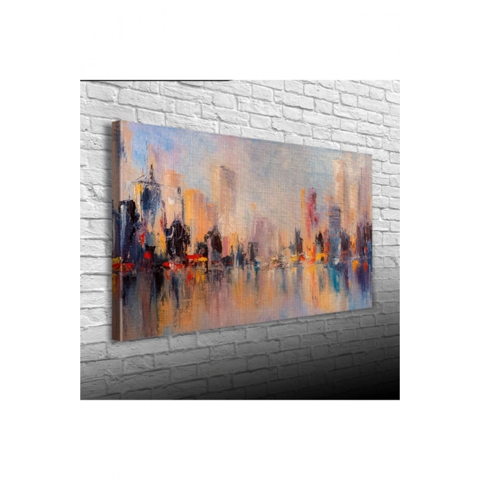 Renkli Kayıp Şehir Canvas Tablo (60x120)