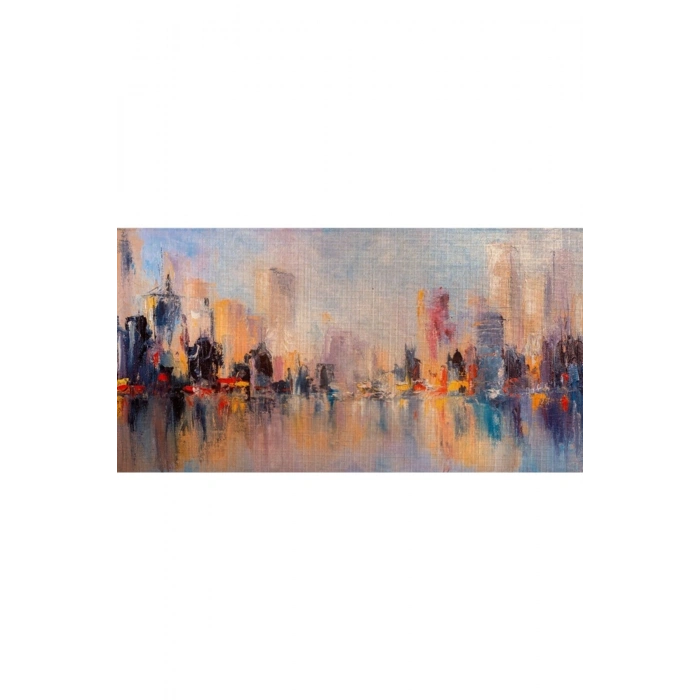 Renkli Kayıp Şehir Canvas Tablo (60x120)