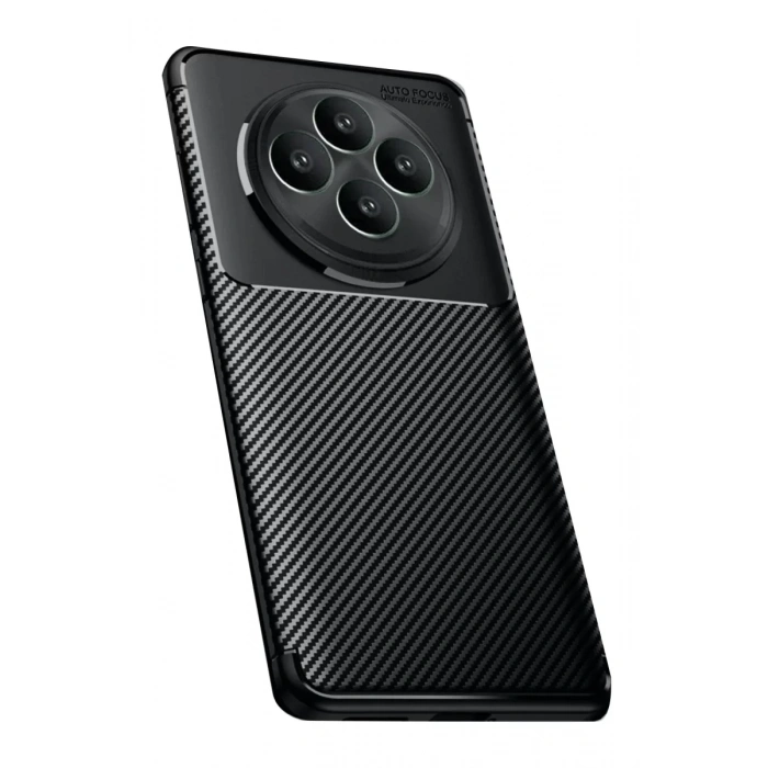 Reno 11 FS Kılıf Auto Focus Karbon Kapak - Siyah