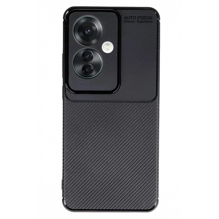Reno 11F Kılıf Auto Focus Karbon Kapak - Siyah