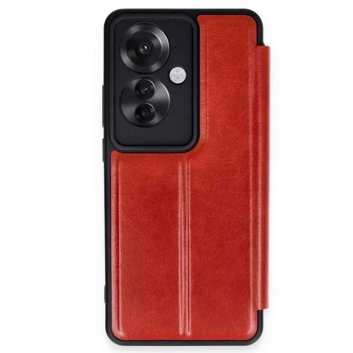 Reno 11F Kılıf Flip Cover - Kırmızı