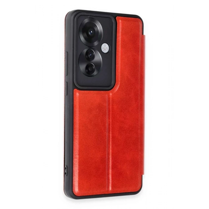 Reno 11F Kılıf Flip Cover - Kırmızı