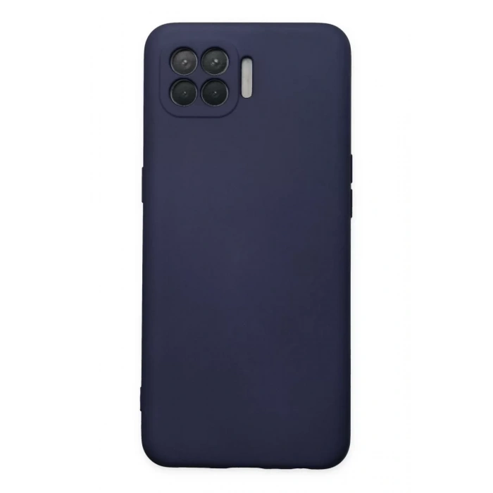 Reno 4 Lite Kılıf Nano içi Kadife Silikon - Lacivert