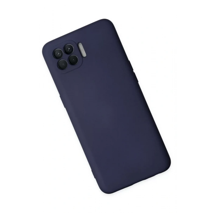 Reno 4 Lite Kılıf Nano içi Kadife Silikon - Lacivert