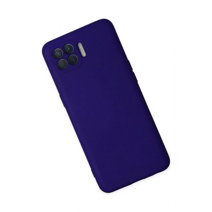 Reno 4 Lite Kılıf Nano içi Kadife Silikon - Mor