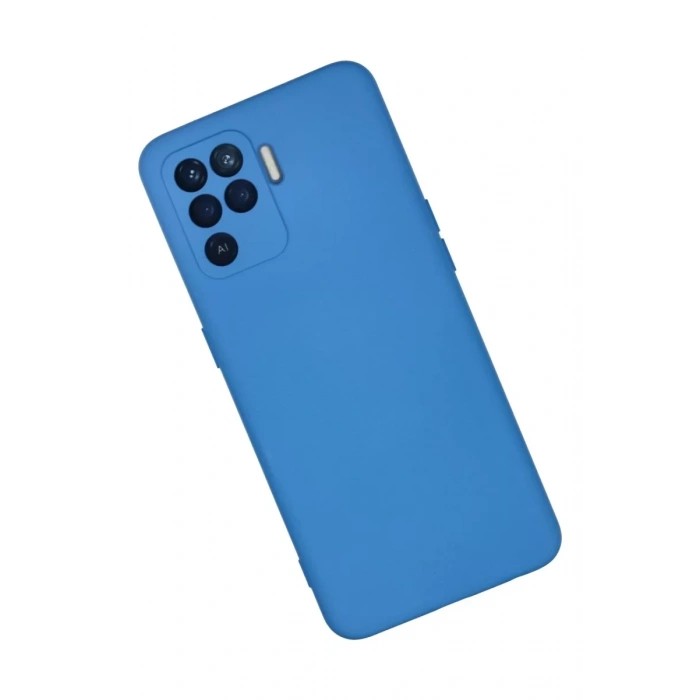 Reno 5 Lite Kılıf Nano içi Kadife Silikon - Mavi