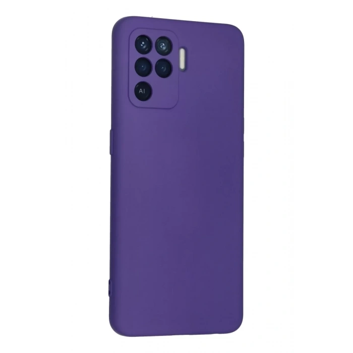 Reno 5 Lite Kılıf Nano içi Kadife Silikon - Mor