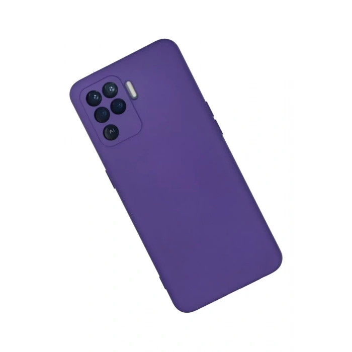 Reno 5 Lite Kılıf Nano içi Kadife Silikon - Mor